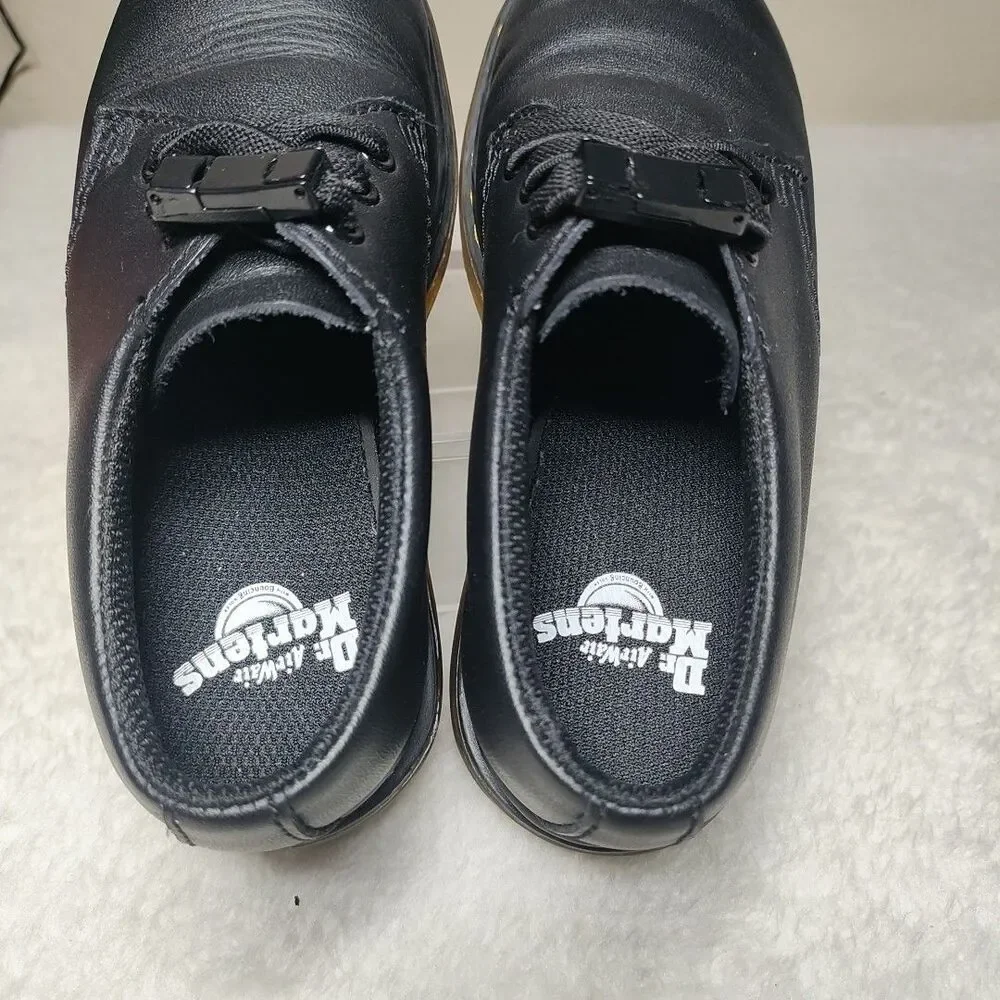 Dr Doc Marten Kids Junior 1461 Softy T Leather Shoes Black Size 12 - Mag Laces